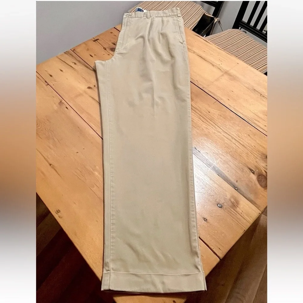 POLO Ralph Lauren Khaki Pants 36x32 (actual 36x30.5) ~ Pleated Straight Leg